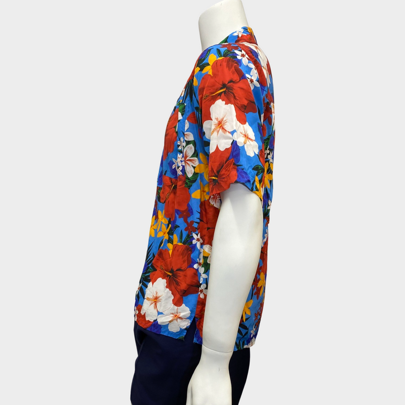 Ami Paris men's floral print short sleeve shirt