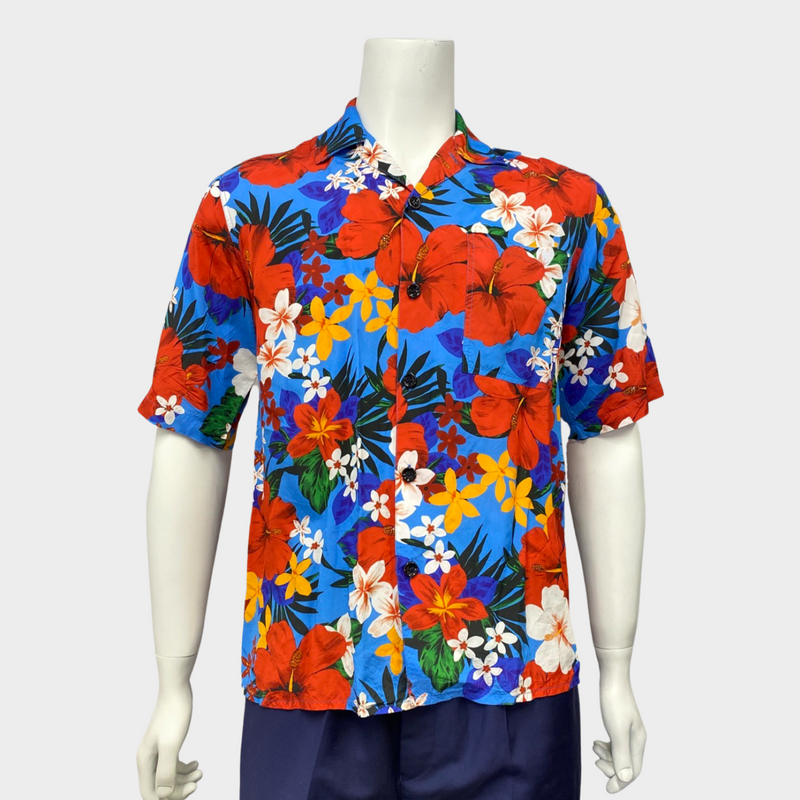 Ami Paris men's floral print short sleeve shirt