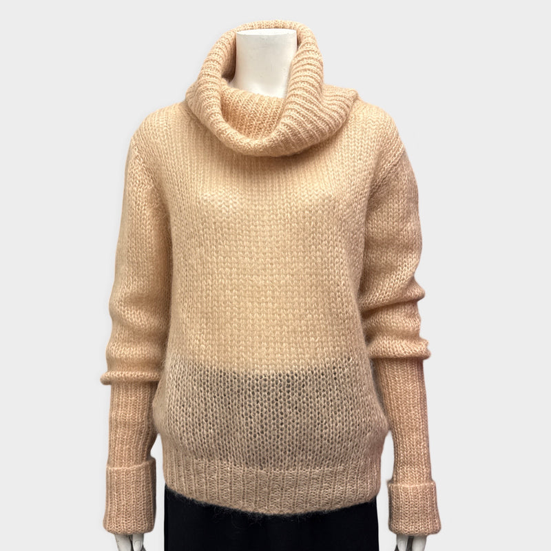 Prada Women's Mohair and Wool Peach Oversized Sweater