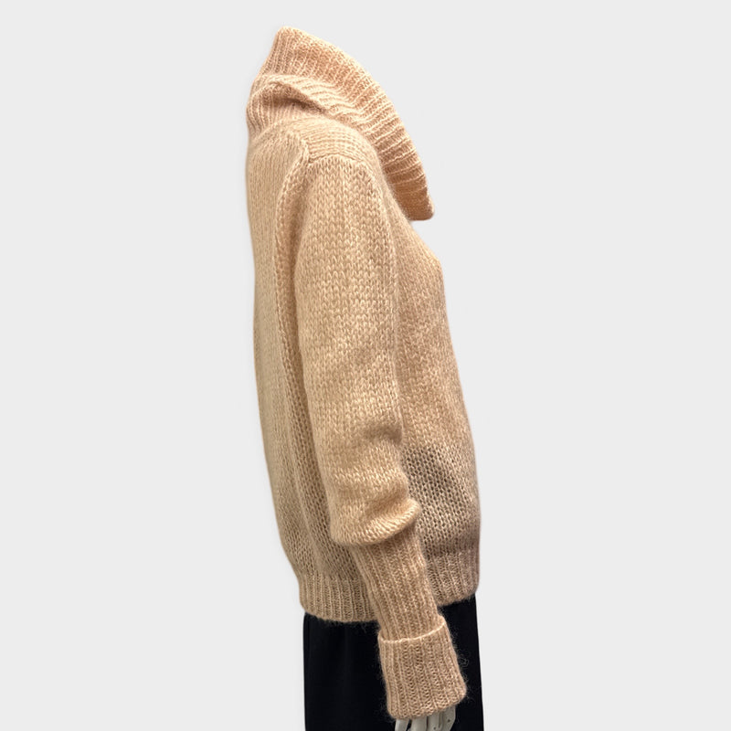 Prada Women's Mohair and Wool Peach Oversized Sweater
