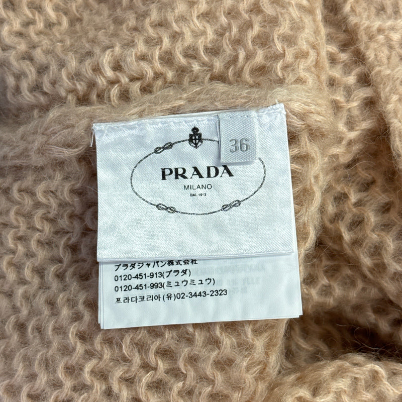 Prada Women's Mohair and Wool Peach Oversized Sweater