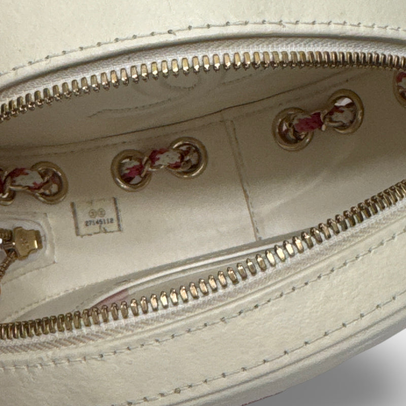 Chanel 2019 Pink and White Lifesaver Crossbody Handbag