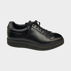 Santoni men's black platform trainers