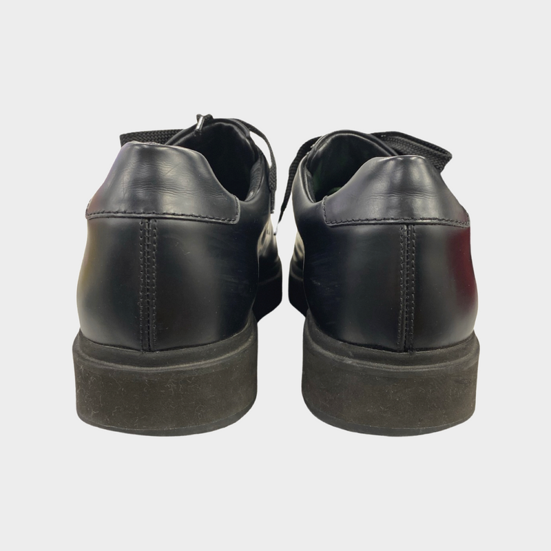 Santoni men's black platform trainers
