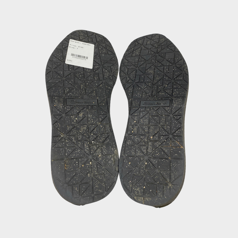 Santoni men's black platform trainers