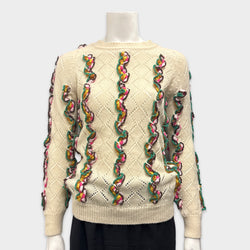 Gabriela Hearst Women's Ecru Sweater With Multicolour Embroidery