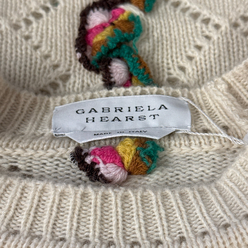 Gabriela Hearst Women's Ecru Sweater With Multicolour Embroidery