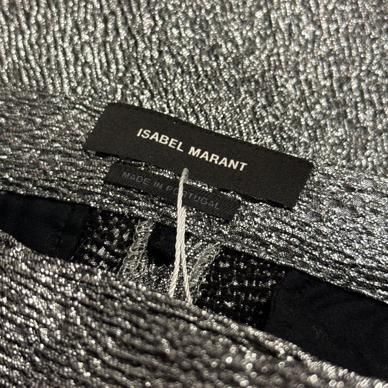 ISABEL MARANT Women's Silver Metallic Trousers