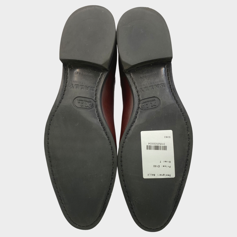 Bally men's burgundy leather chelsea boots