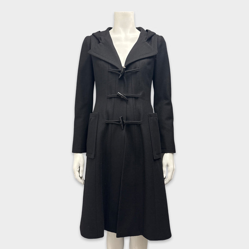 Chanel Women's Black Wool Coat With Toggle Closures