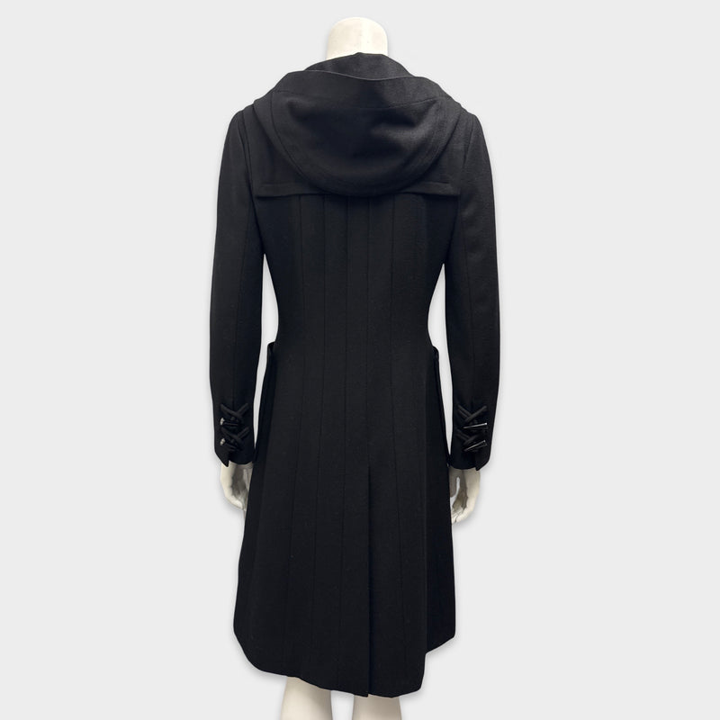 Chanel Women's Black Wool Coat With Toggle Closures