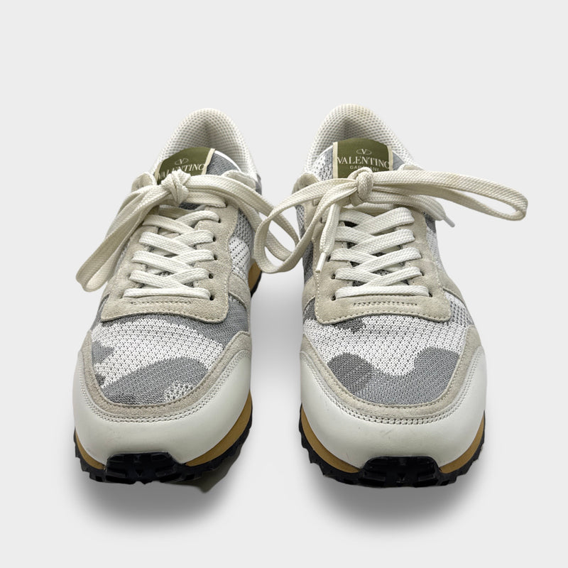 Valentino Women's White and Gray Rockrunner Sneakers