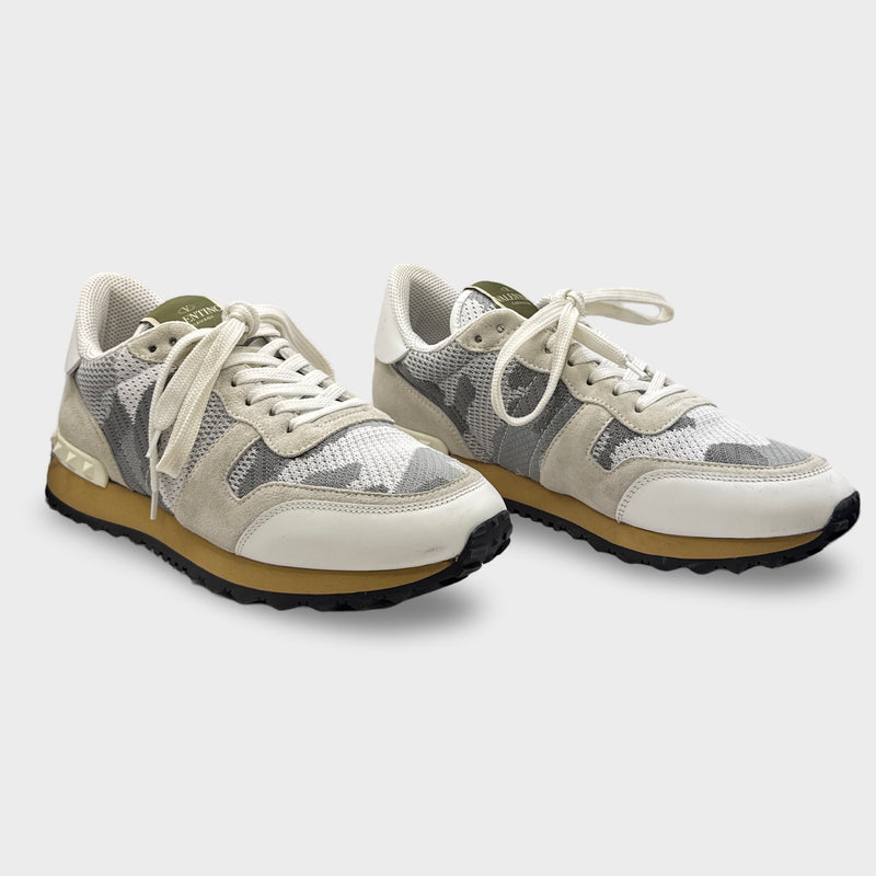 Valentino Women's White and Gray Rockrunner Sneakers
