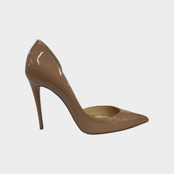 Christian Louboutin women's nude patent leather heels
