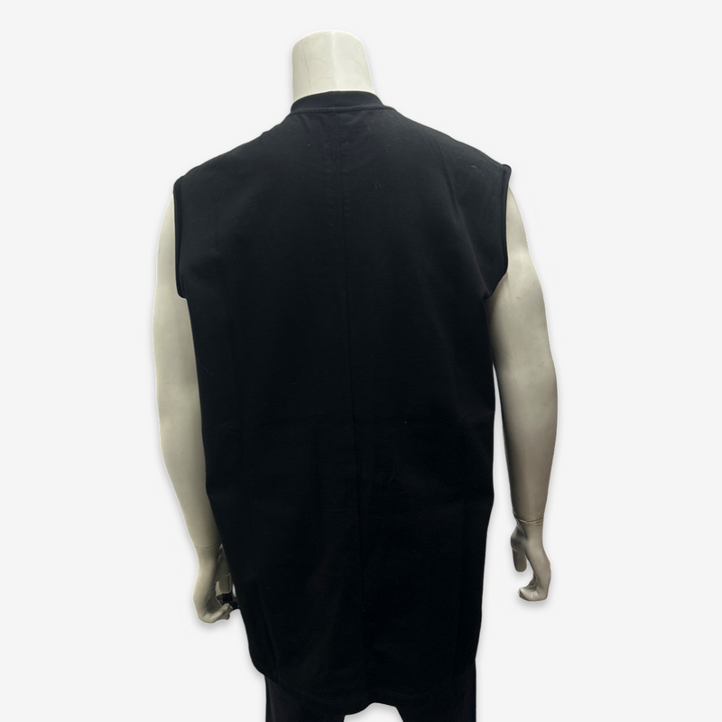 Rick Owens Men's Black Long Structured Vest-style Sweatshirt