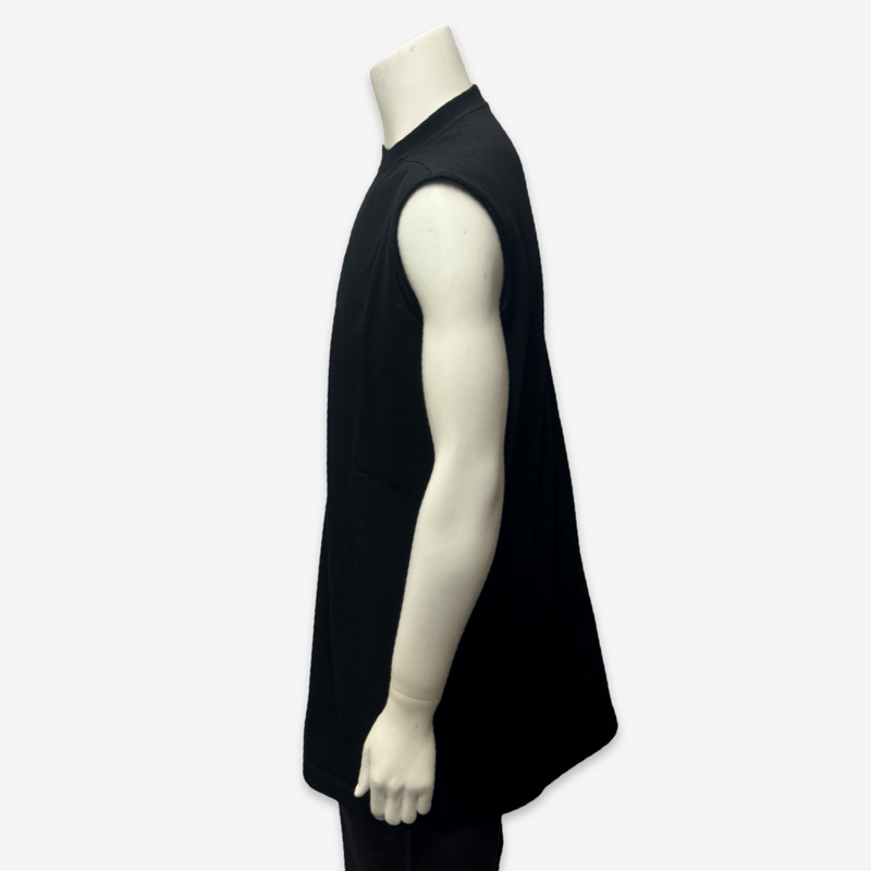 Rick Owens Men's Black Long Structured Vest-style Sweatshirt