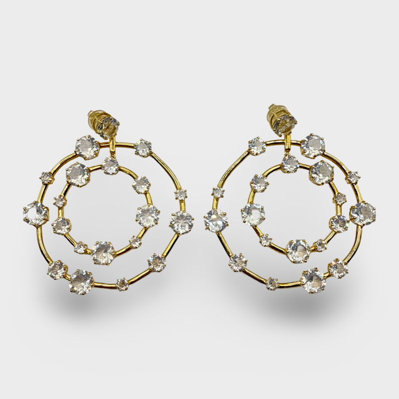 Swarovski women's Gold Earrings with crystals