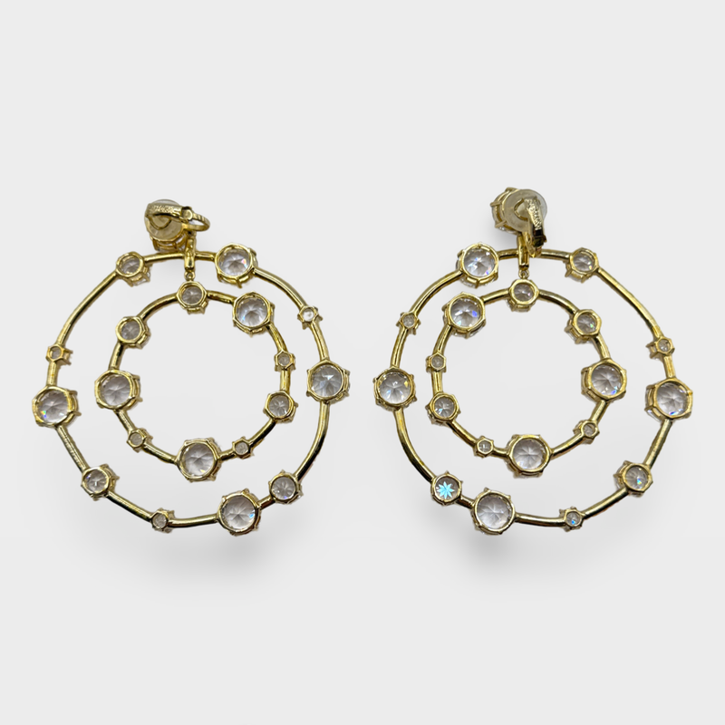 Swarovski women's Gold Earrings with crystals
