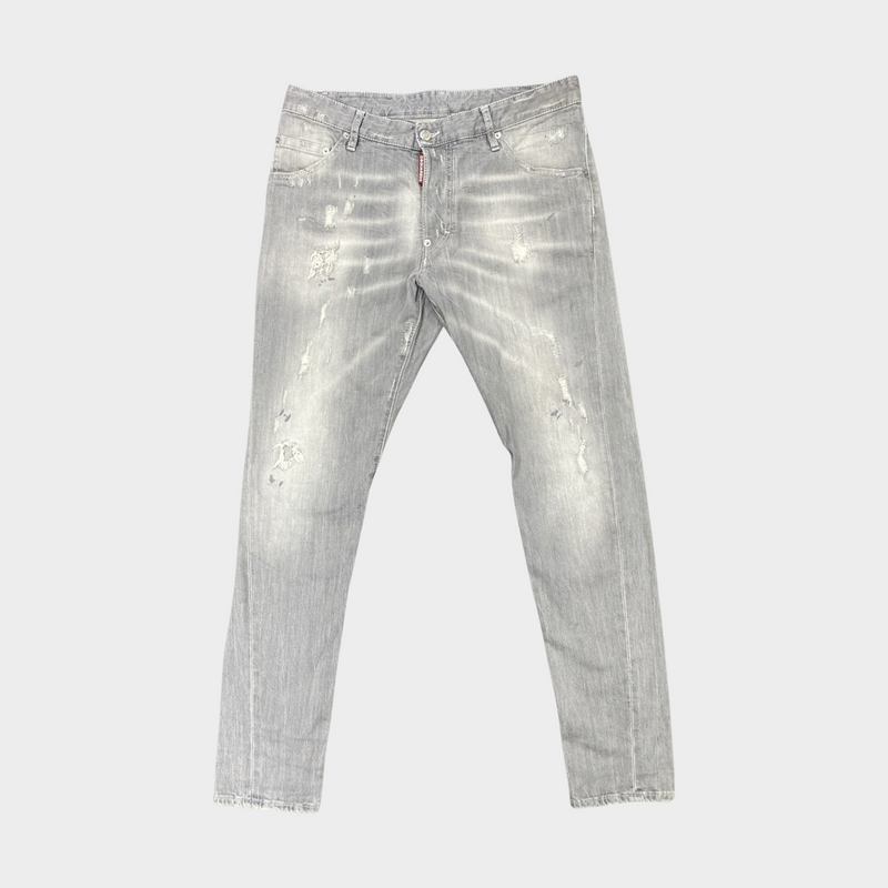 Dsquared men's grey ripped jeans
