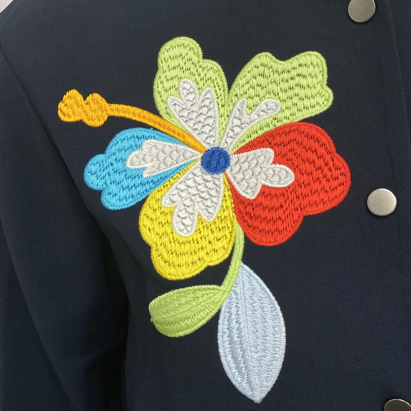 Mira Mikati Women's Navy Varsity Jacket