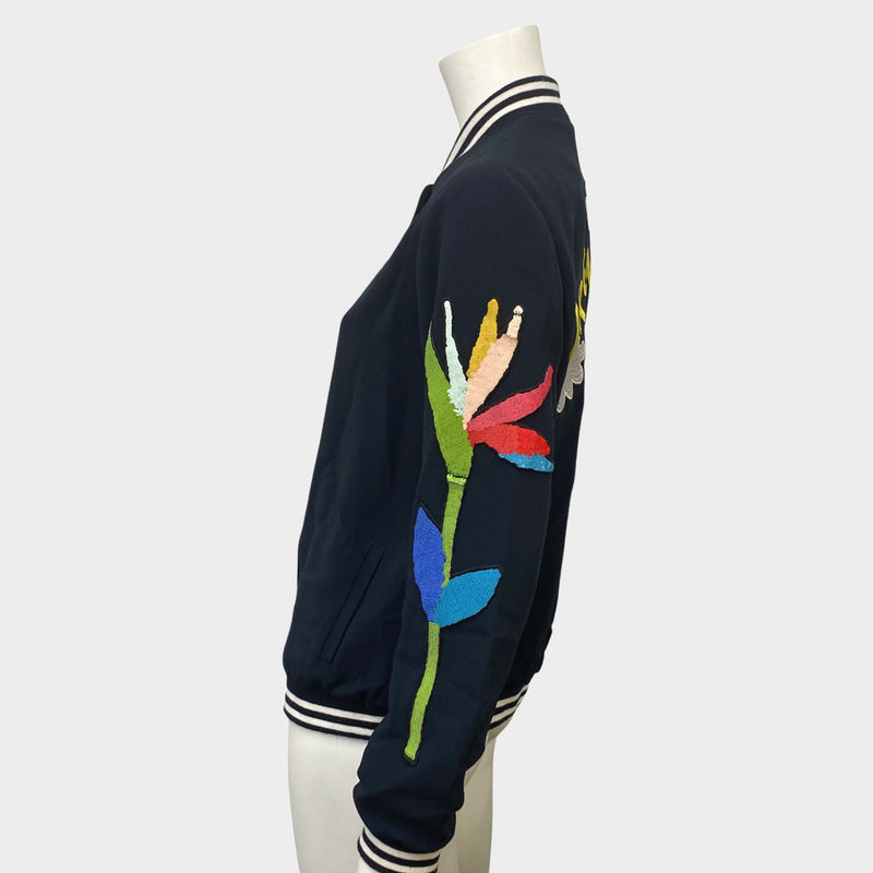 Mira Mikati Women's Navy Varsity Jacket