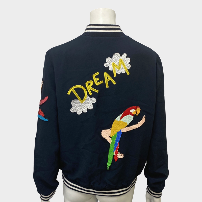 Mira Mikati Women's Navy Varsity Jacket