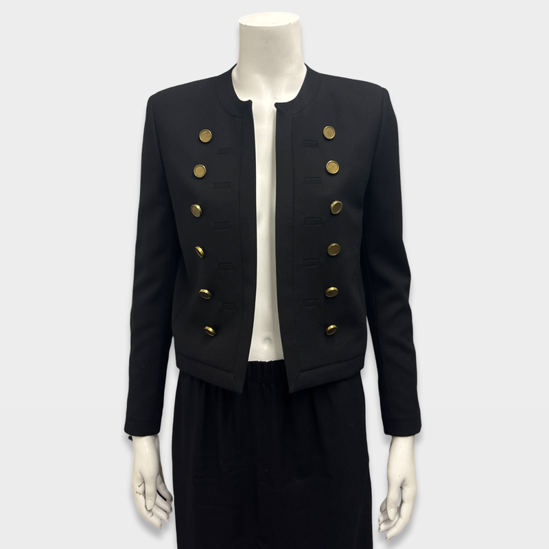 Saint Laurent Women's Black Jacket with gold buttons