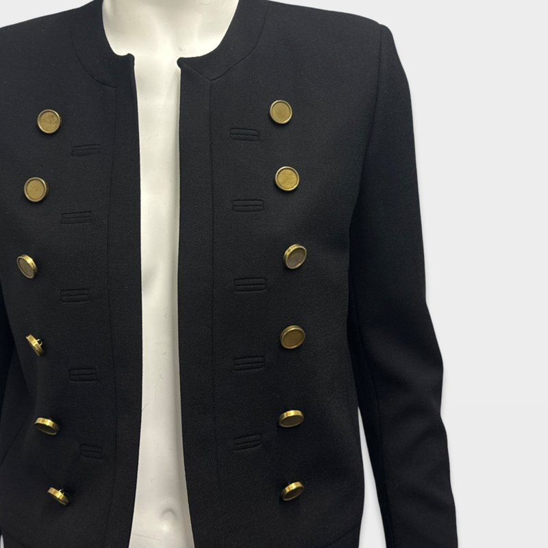 Saint Laurent Women's Black Jacket with gold buttons