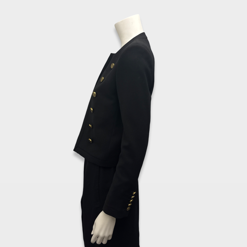 Saint Laurent Women's Black Jacket with gold buttons