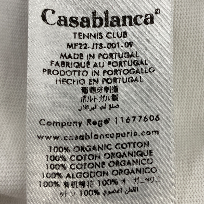 Casablanca men's white printed cotton t-shirt