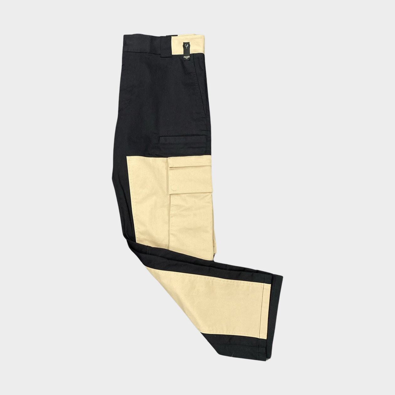 Fendi men's black & beige utility style trousers – Loop Generation