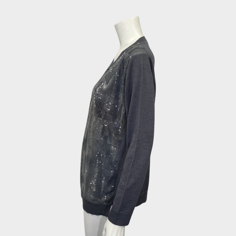 Louis Vuitton women's grey sequin jumper