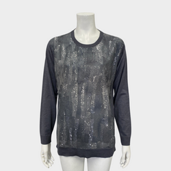 Louis Vuitton women's grey sequin jumper