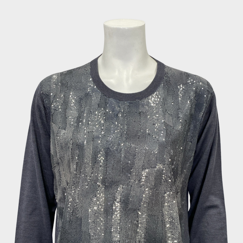 Louis Vuitton women's grey sequin jumper