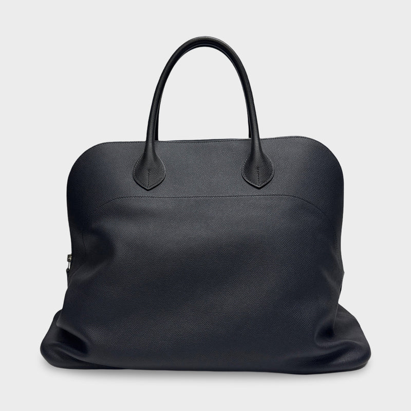 Hermès Men's Navy Grained Leather Bolide 45 Handbag