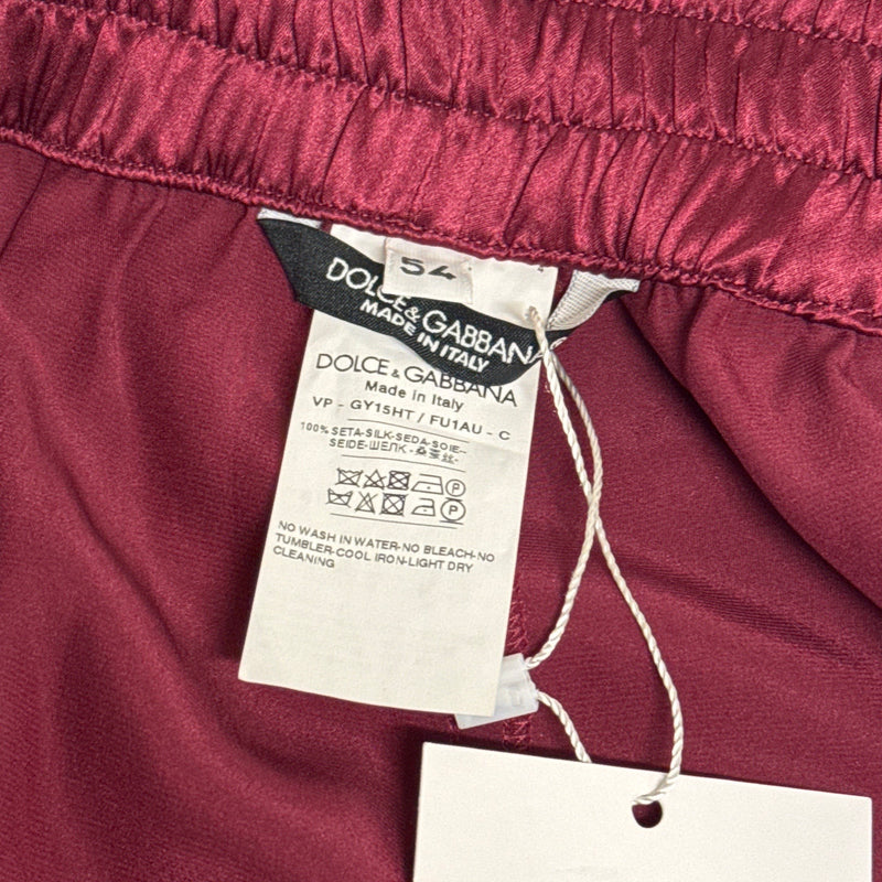 DOLCE&GABBANA Men's Burgundy Silk Pants