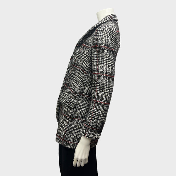 Isabel Marant Étoile Women's Tweed Checkered Black, White and Red Blaz ...