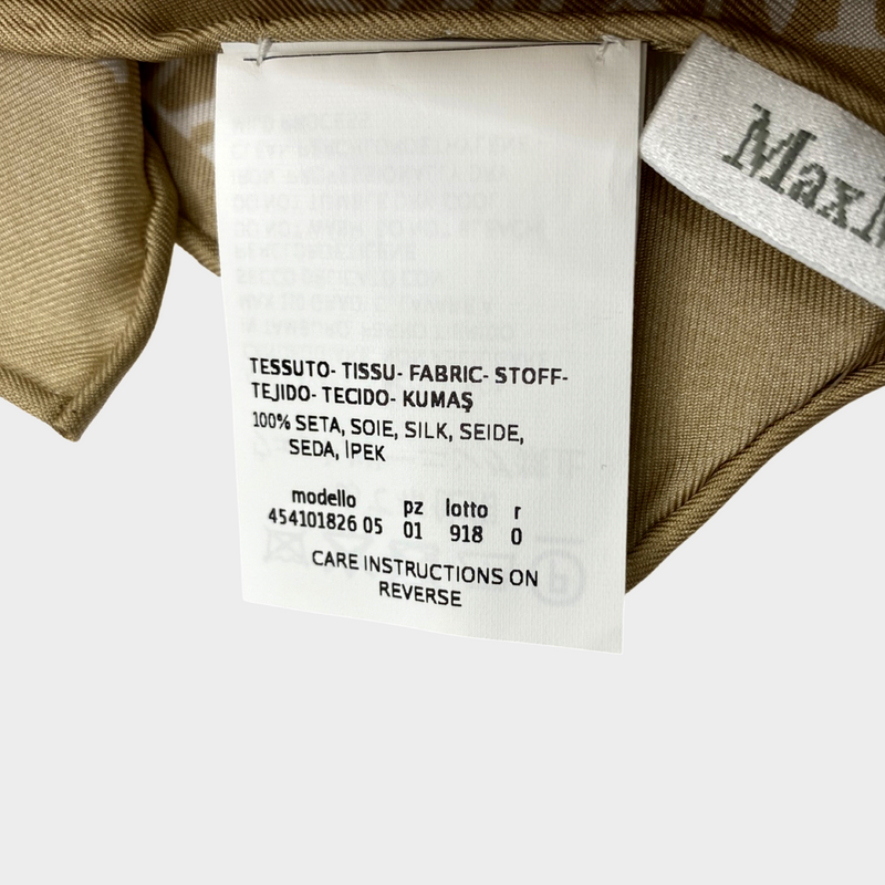 Max Mara women's white and nude city name print scarf
