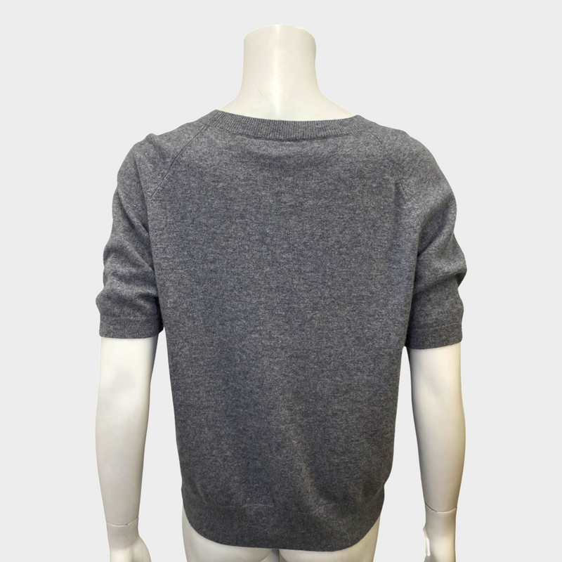 Dries Van Noten women's grey cashmere short-sleeved jumper