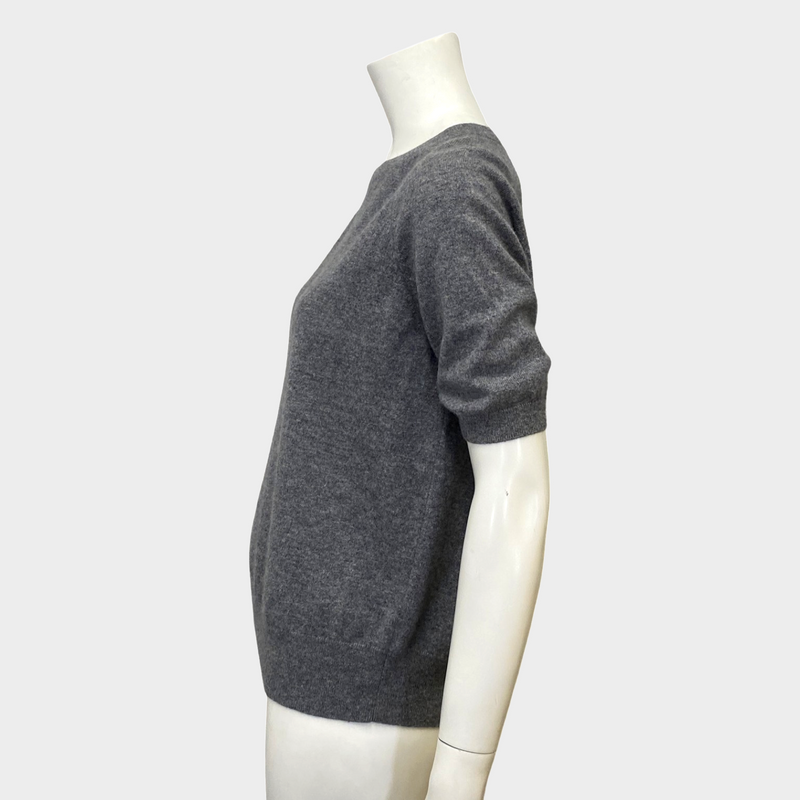 Dries Van Noten women's grey cashmere short-sleeved jumper