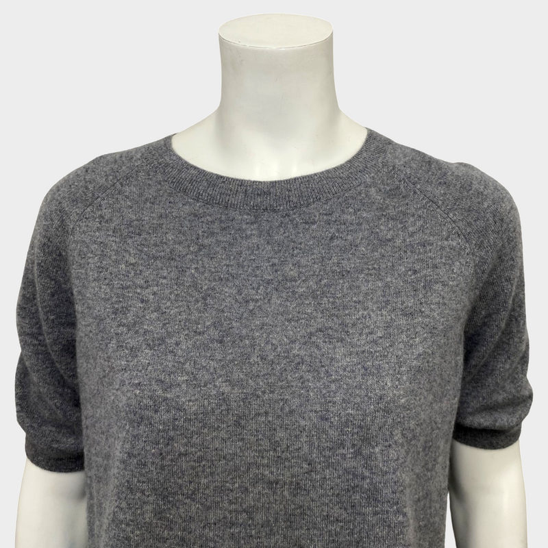 Dries Van Noten women's grey cashmere short-sleeved jumper