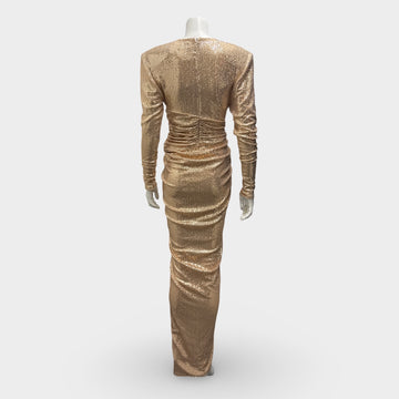 Alexandre Vauthier Gold Sequin Asymetrical Evening Dress – Loop Generation