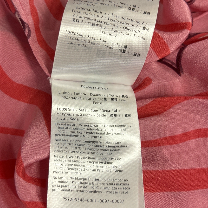 Valentino Pink And Red Lipstick Print Silk Dress