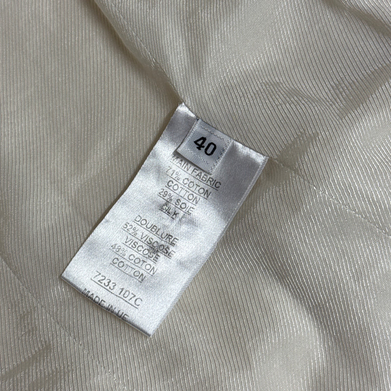 Balmain Women's Cream Double Breasted Blazer With Gold Buttons