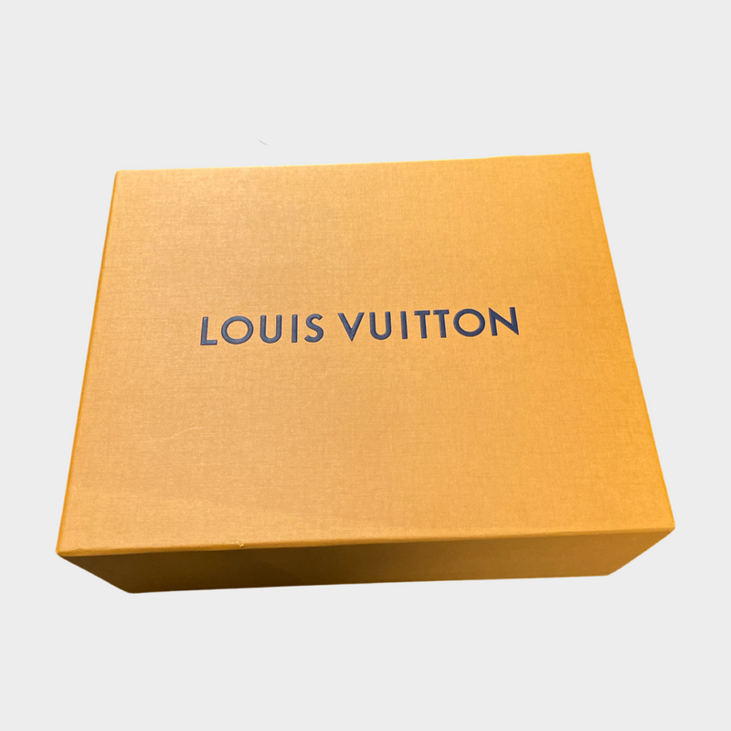 Louis Vuitton women's beige check monogram trainers with green laces
