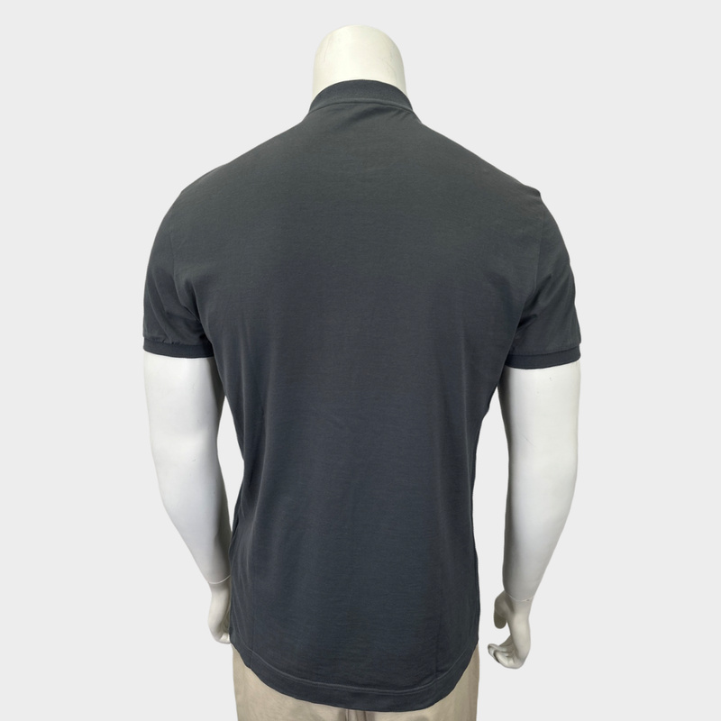 Bottega Veneta men's grey cotton polo shirt