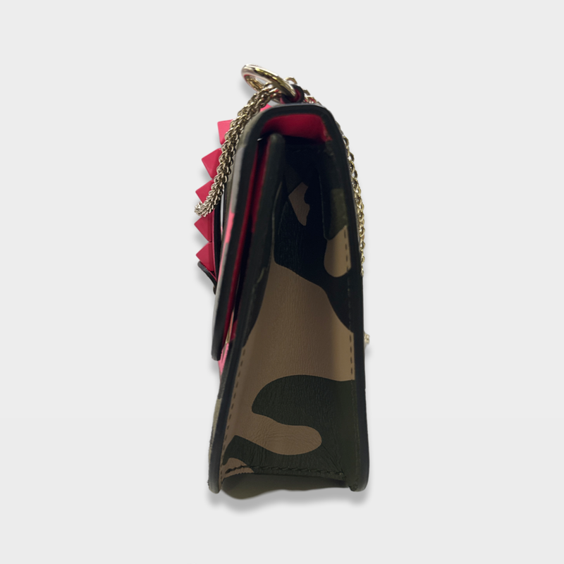 Valentino Women's Rockstud Camouflage and Pink fabric and leather Handbag