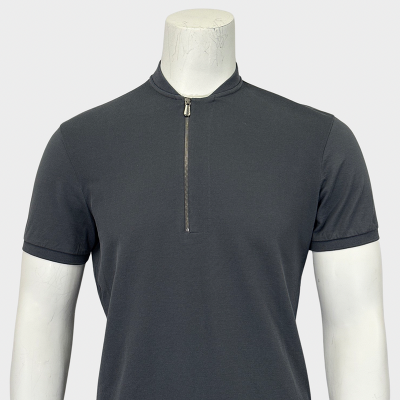 Bottega Veneta men's grey cotton polo shirt