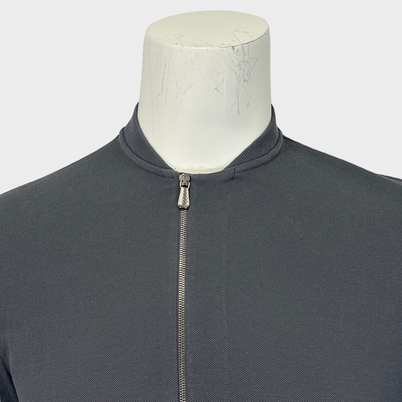 Bottega Veneta men's grey cotton polo shirt