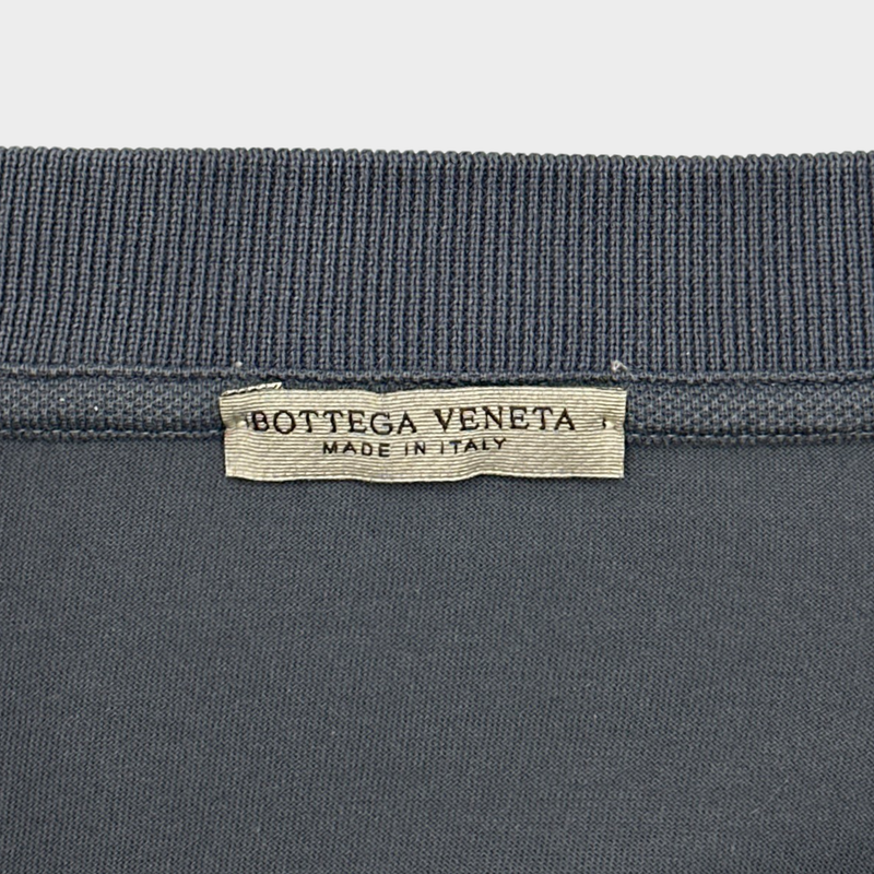 Bottega Veneta men's grey cotton polo shirt